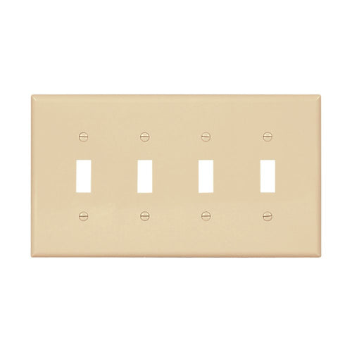 Cooper Industries Ivory 4gang Mid-size Unbreakable Nylon Toggle Switch Wallplate Cover