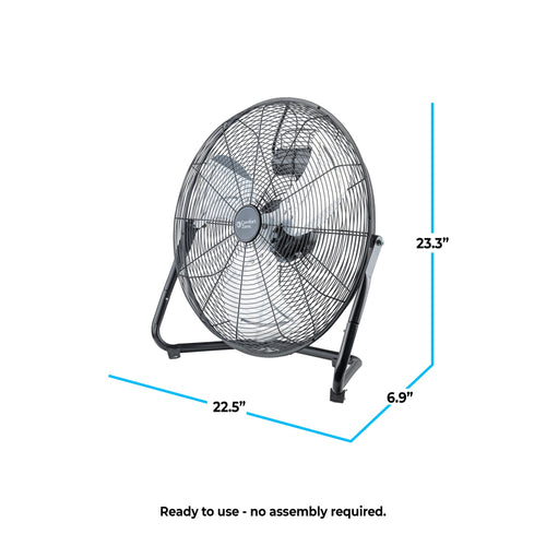 Comfort Zone 20 3-Speed Floor Fan with 360-Degree Adjustable Tilt