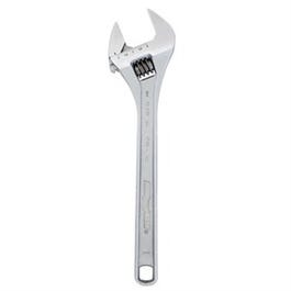 Adjustable Wrench, Chrome Finish, 18-In.