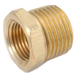 Brass Threaded Hex Bushing, Lead-Free, 3/8 x 1/8-In.