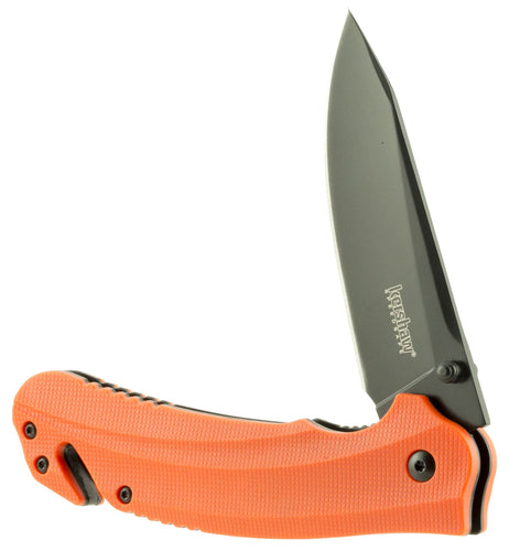 Kershaw 8650 Barricade  3.50 Drop Point Plain Black Oxide 8Cr13MoV SS FRN Orange Handle Folding