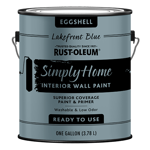 Rust-Oleum® Simply Home® Interior Wall Paint  Eggshell Lakefront Blue (Gallon, Eggshell Storm Gray)