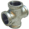 Pipe Fitting, Galvanized Cross, 1/2-In.