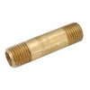 Pipe Fitting, Nipple, Yellow Lead-Free Brass, 3/8 x 1.5-In.