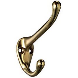 Hat & Coat Hook, Polished Solid Brass