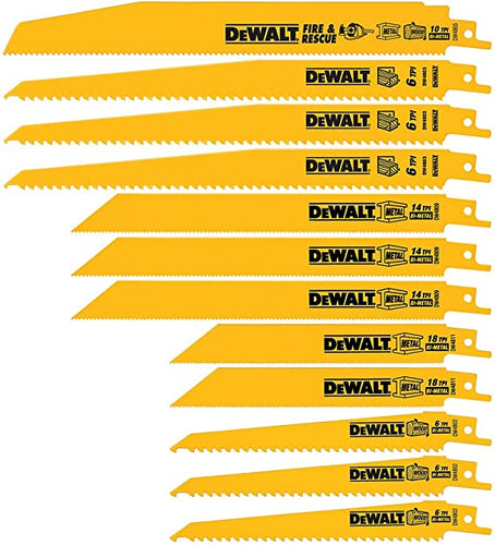 Dewalt Bi-Metal Reciprocating Saw Blade Kits 12-Piece