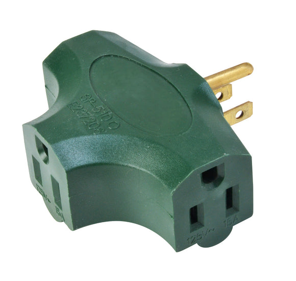 Woods® 3-Outlet Green Power Adapter