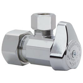 Angle Valve, Chrome, 5/8-In. OD Compression (1/2-In. Nominal Compression) x 3/8-In. OD Compression