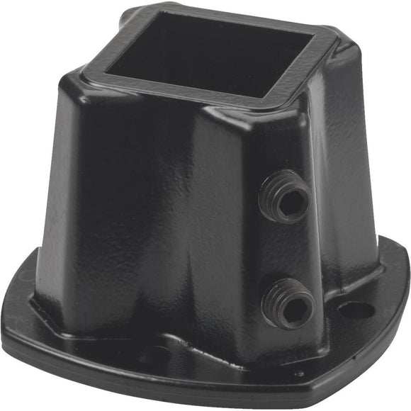 Gilpin Windsor Plus 1-1/4 In. Square Black Aluminum Floor Post Flange