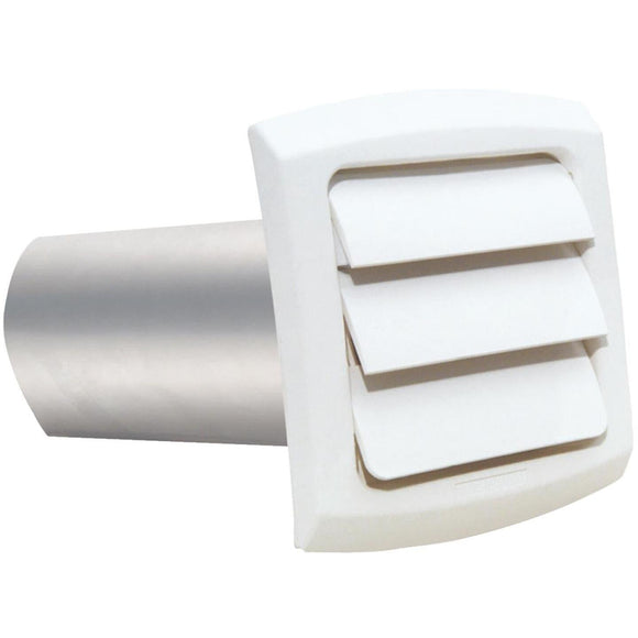 Dundas Jafine ProVent 4 In. White Louvered Dryer Vent Hood