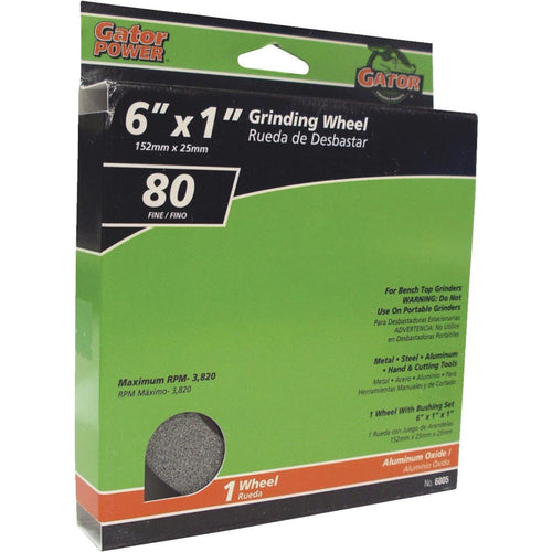 Gator Blade 6 In. 1 In. Adjustable - 1, 3/4, 5/8, 1/2 Bench Grinding Wheel