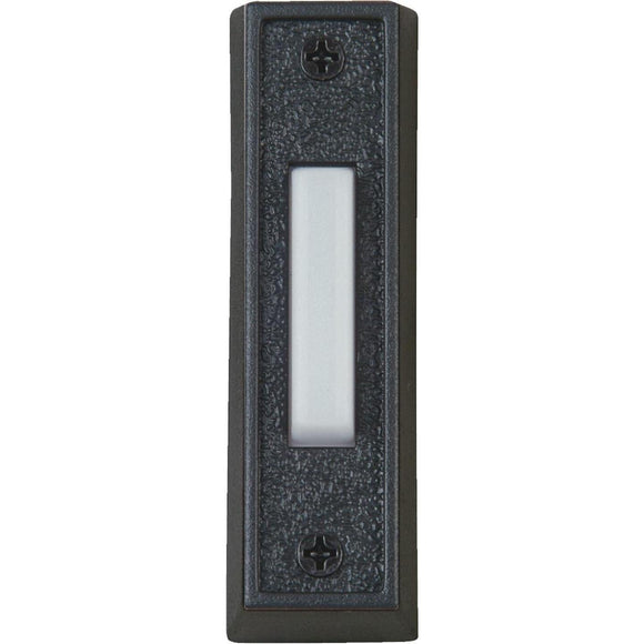 IQ America Wired Black Plastic Lighted Doorbell Push-Button