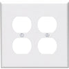 Leviton Mid-Way 2-Gang Thermoplastic Nylon Outlet Wall Plate, White