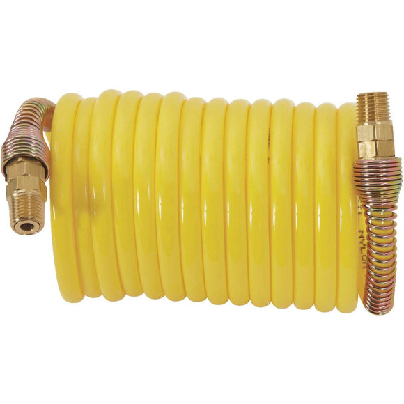 Milton ReKoil 1/4 In. x 12 Ft. Nylon Air Hose with 1/4 In. MNPT Swivel Fittings