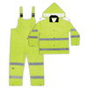 Custom Leathercraft 3 Piece Hi-Viz® Ansi Class 3 Polyester Rain Suit XL