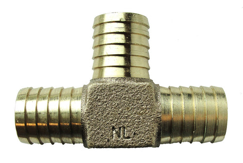 American Granby 3/4 Brass Hose Barb Tee T 3 Way Pipe Fitting Thread Gas Fuel Water Air NLRBT3/4