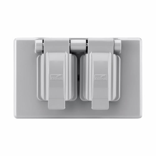 Eaton Cooper Wiring Non-Metallic Single Receptacle Cover 1 Gang, Gray (1 Gang, Gray)