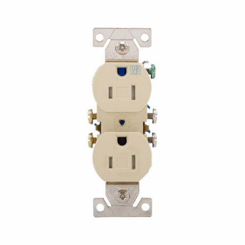 Eaton Cooper Wiring Residential Grade Duplex Receptacle 15A, 125V Ivory (Ivory, 125V)