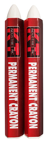 K-T Industries White Permanent Crayon 2 Pk